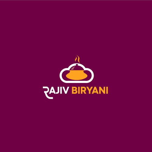 Indian Food Cloud Kitchen Logo Design, Rajiv Biryani Réalisé par Dezineexpert⭐