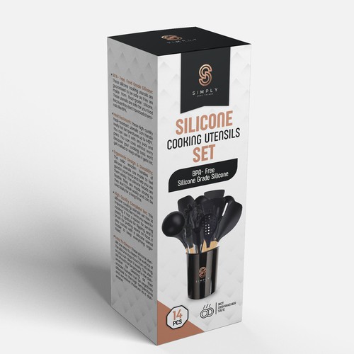 We need the best packaging for our Silicone Cooking Utensils Set Design by Manthanshah