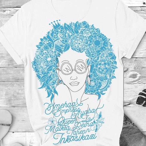 African Diaspora "QUEEN" Dialect T-Shirt Design Design by SORENKOgraph