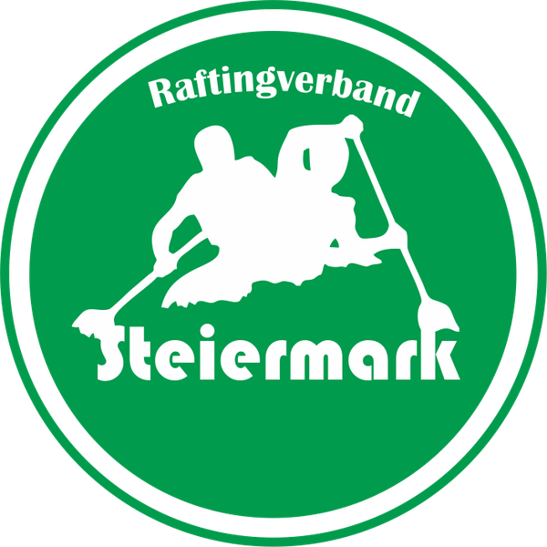 Zeichnet ein aussagekräftiges Badge für den Raftingsport in der Steiermark