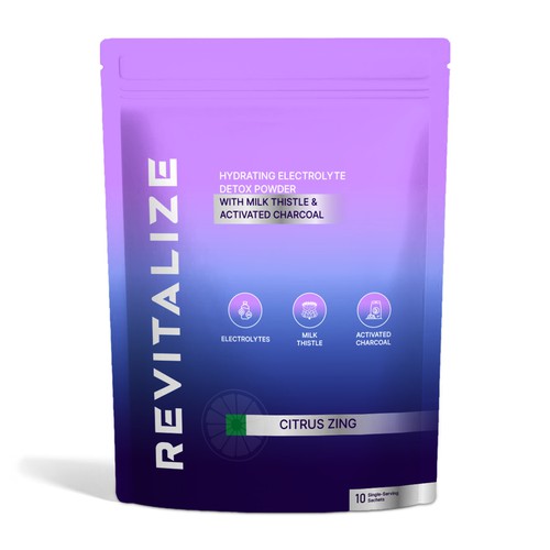 Design Minimalistic, Modern Packaging for Hydrating Electrolyte Detox Powder - Revitalize Design by - COLI -