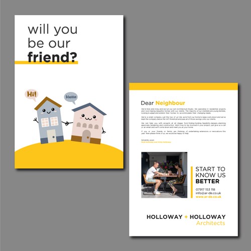 Fun flyer for couple run architecture studio Design by Yeni May