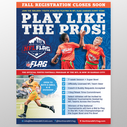 Enticing Youth Sports Flyer for School Distribution - NFL FLAG Design by Rose ❋