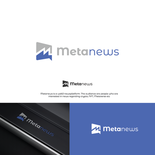 Design a logo for a web3 News platform called MetaNews Design by ClevrLab.Studio