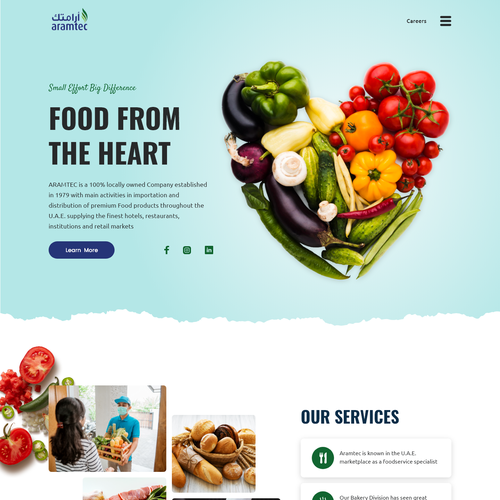 Modern Food Distribution Website Layout Design Landing Page Design Contest 99designs