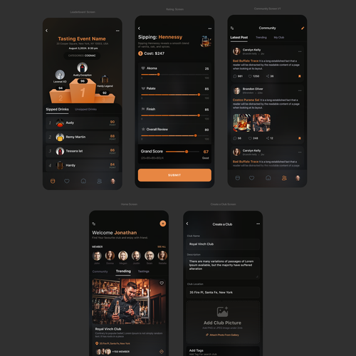Designs | Bourbon Whiskey Social Club | App design contest