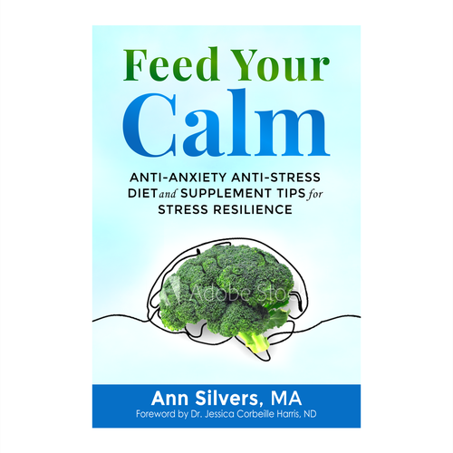 Captivating Yet Calm Book Cover for Stress Relief thru Nutrition Concept Design by MUDA GRAFIKA