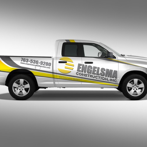 Professional General Contractor Truck Graphics Design by J.Chaushev