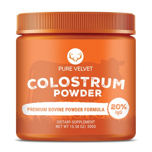 Re-design Supplement Label to capture Amazon shopper attention & boost CTR - Colostrum Powder Diseño de intanamir
