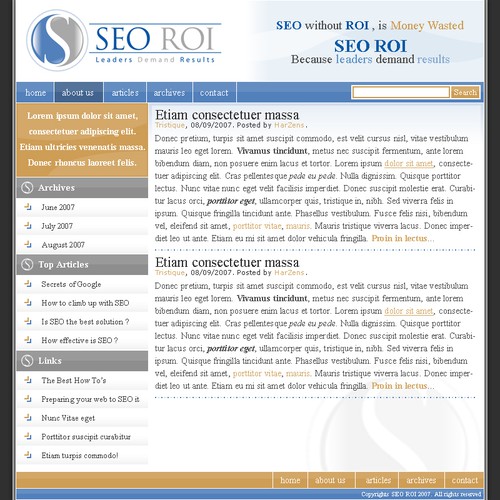 $355 WordPress design- SEO Consulting Site デザイン by AgustinSaldias