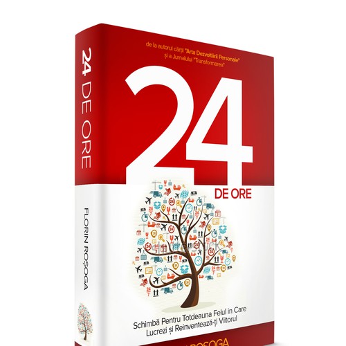 Design a eyecatching book cover for "24 Hours" Romanian book on time management and personal product Design by ArtSpark
