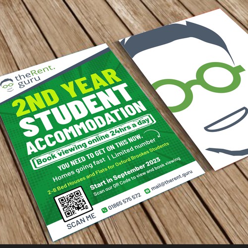 A5 Student Accommodation Flyer Design by DezinDragonz