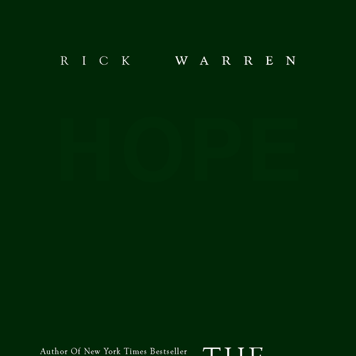 Design Rick Warren's New Book Cover Design by Sander Siswojo