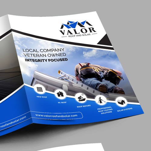 Presentation Folder Design, fast growing roof & solar company in Colorado.  Help us stand out! Design by Artist@Joy