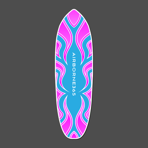 Surfboard Style Skate Deck Design Design by Digital Man ✅