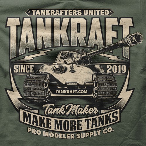 Vintage Look Tiger Tank T-Shirt Illustration Design by Rosewood