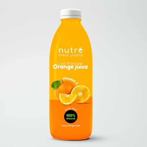 Easy Orange Juice Bottle.. Full Wrap! Design by SV can Design