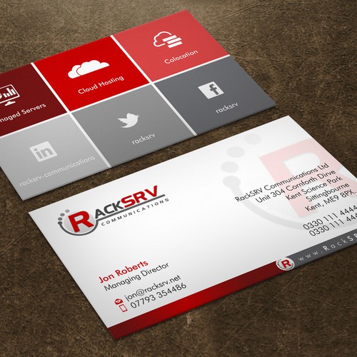 Crisp, clean business card for Internet Hosting Provider | Business card contest