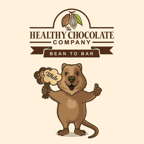 The Healthy Chocolate Company needs our happy mascot to be drawn and immortalised. Design by The Magical
