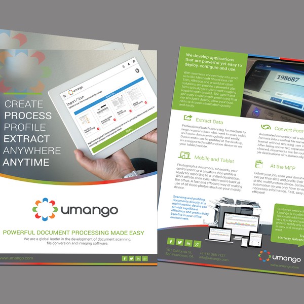 Design us an engaging brochure for our software applications
