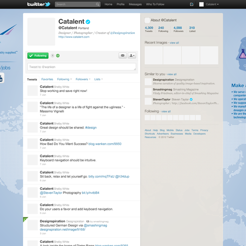 Twitter Background for F1000 global pharma company Réalisé par Clever Conversion