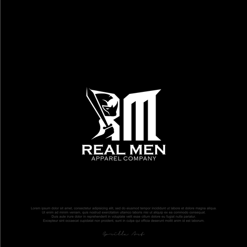 Real Men Apparel Company Logo Design by Gorilla Art ™