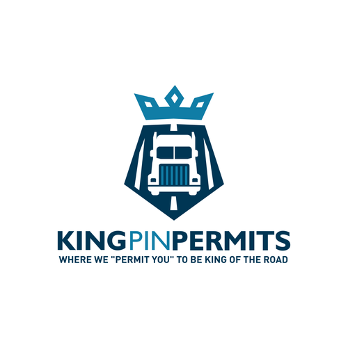 King Pin Permits needs a powerful logo to grab the attention of truck drivers Design by creamworkz ☠