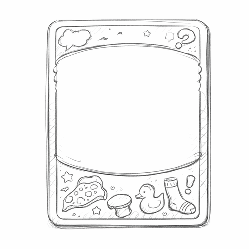 Kartendesign für Spiel Rhabarbergelaber