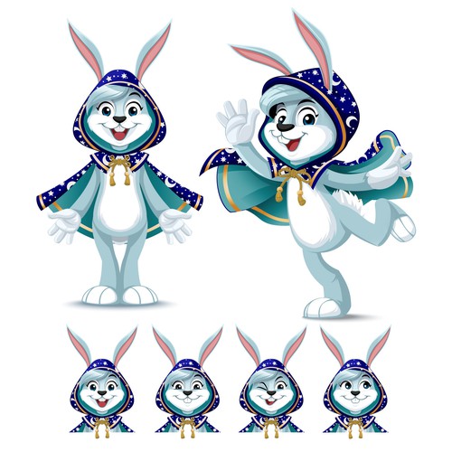 Cloak-Wearing Bunny Character (Vector) for Children's Book!-ontwerp door betterfly