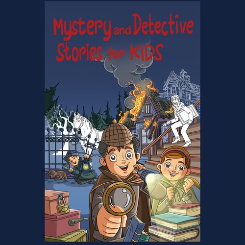 Book cover for "Mystery And Detective Stories For Kids" Design by KARNAD oge