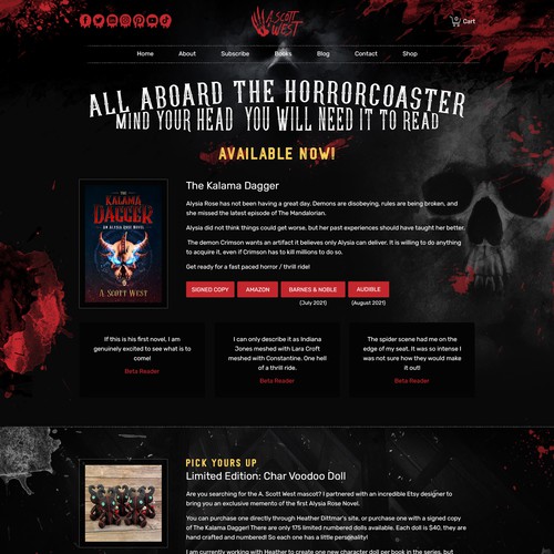 Website Redesign for Horror Author - Get Creepy! Design by pixelwebplanet