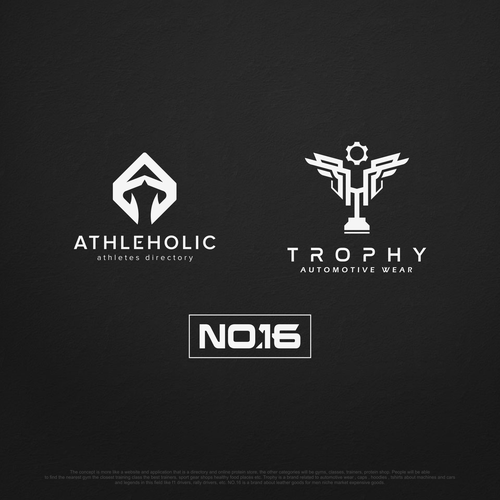 Logo for "Athleholic" — website and app for athletes, trainers, and people interested in sports. Design by [L]-Design™