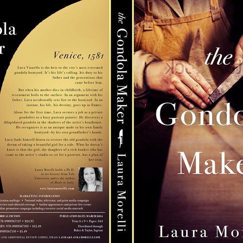 Book cover for The Gondola Maker: A novel set in 16th-century Venice Design by Llywellyn