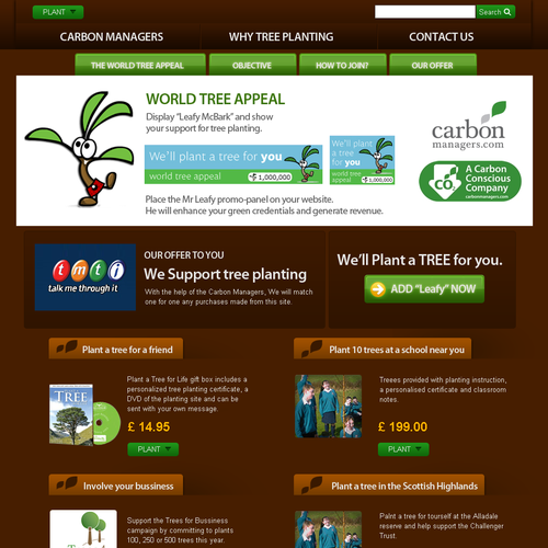 Web page for the  "World Tree Appeal" Design by bearstone