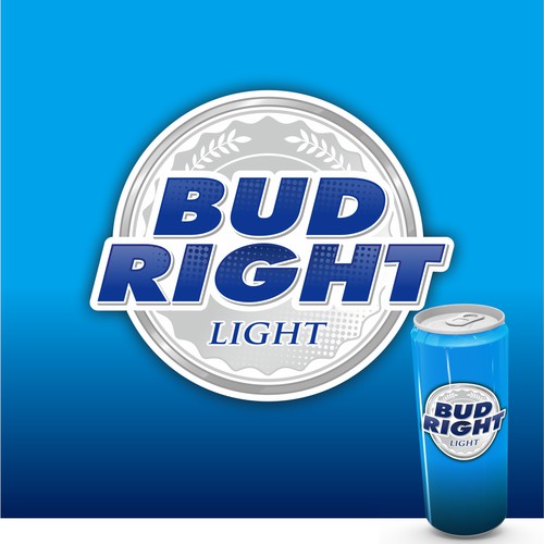 Bud Right.  The great new American Beer for good ol' fashioned American beer drinkers. Design by gientescape std.