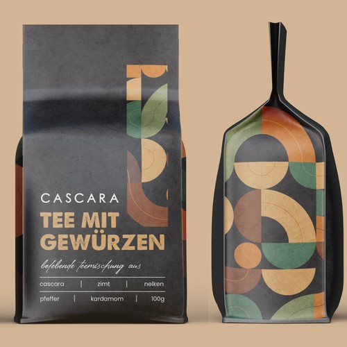 Cascara tea label Design by Lady Goga