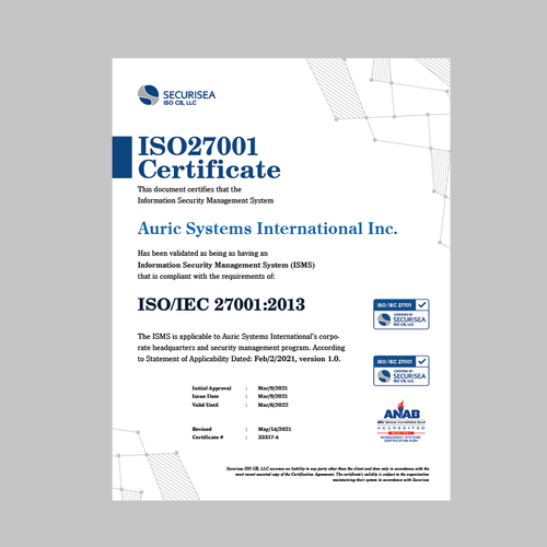 ISO Certificate Design Design by enan+grphx