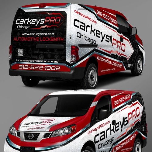 Design di Attracted and noticeable design for Locksmith van wrap di Lumina CreAtive