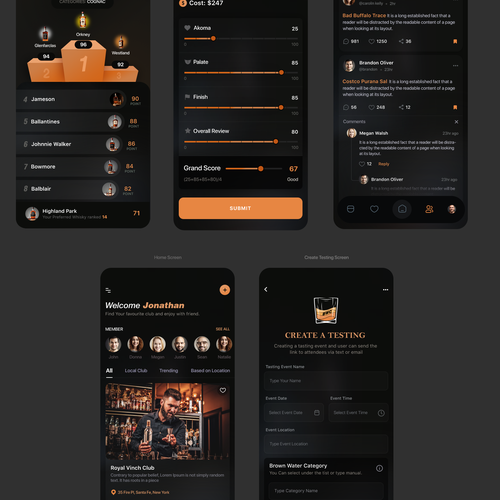 Designs | Bourbon Whiskey Social Club | App design contest