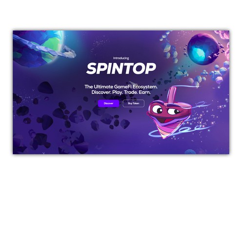 Spintop blockchain gaming platform MASCOT design Design by reborn-rebel