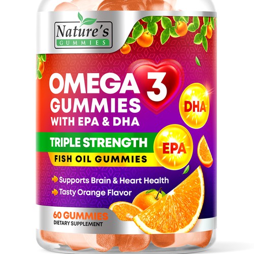 Tasty Omega 3 Fish Oil Gummies Design needed for Nature's Gummies Design by rembrandtjurin