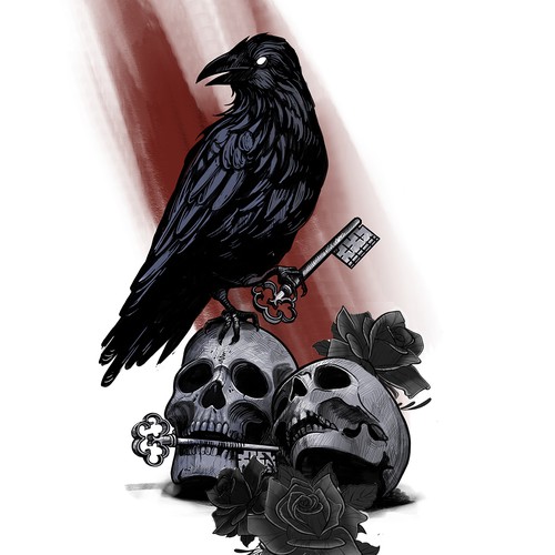 Gothic Raven tattoo デザイン by strelok25