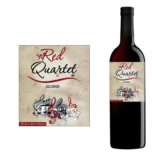 Glorie "Red Quartet" Wine Label Design Design by digitalmartin