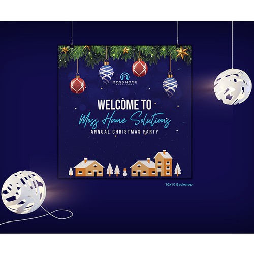 CHRISTMAS PARTY BACKDROP - CORPORATE!! Design by Designer Mehfuz