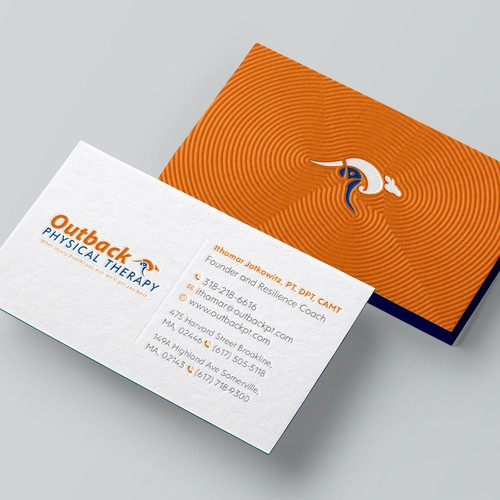 Business card for 2 clinic physical therapy office Design by Design sp