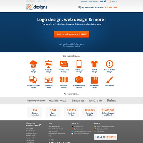 99designs Homepage Redesign Contest Ontwerp door perrrfect