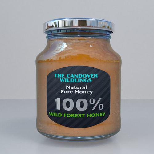 The Bees Need You! Wild Forest Honey Label Design. Design by Sunny_A