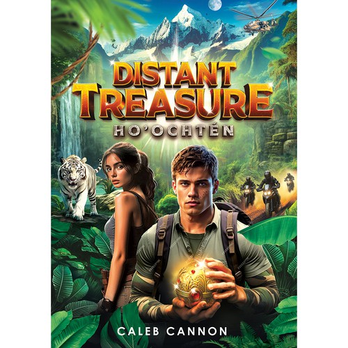 Fiction Book Cover for a Vibrant Jungle Adventure Design by tomdesign.org