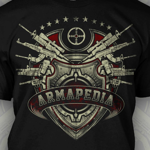 T shirt design guns theme