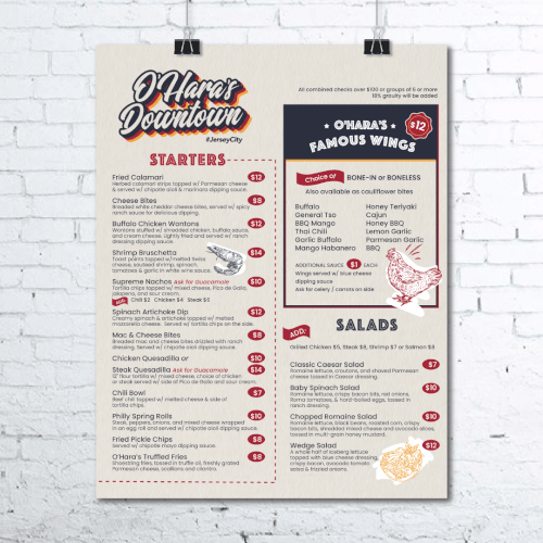 Bar & Grill Menu Design Design by Ings